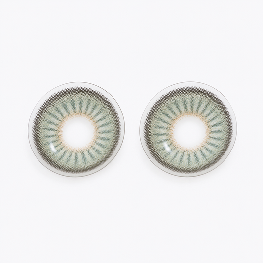 Seafoam Petal Green colored contact lenses pair - lens design