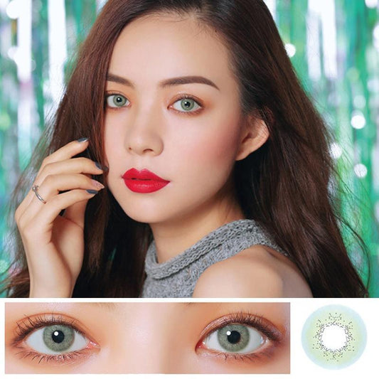 Green gray dots (12 months) colored contact lenses