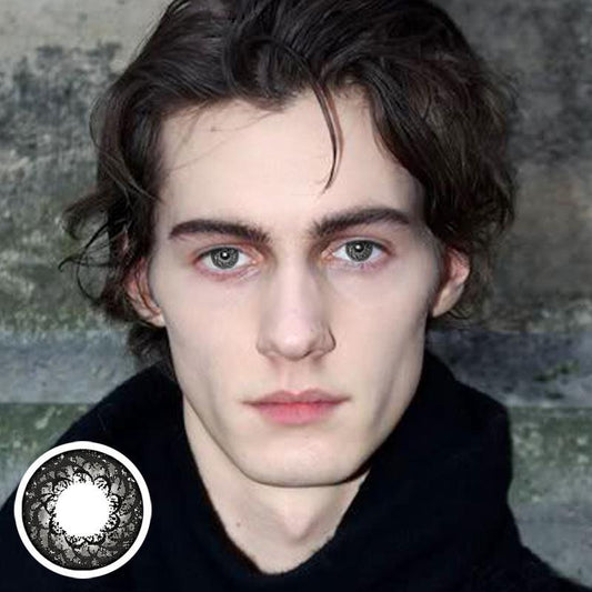 Men's black eyes (12 months) colored contact lenses
