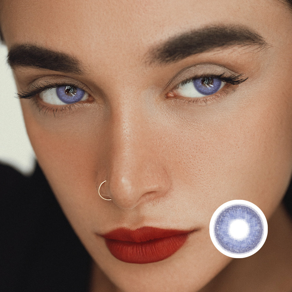 Diamond Ling Purple colored contact lenses by Moxielens