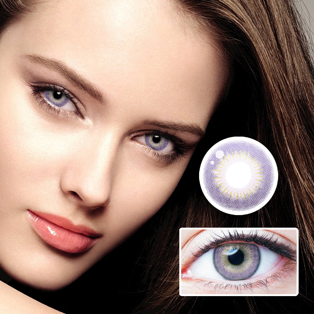 Moon Bunny Pink Purple colored contact lenses