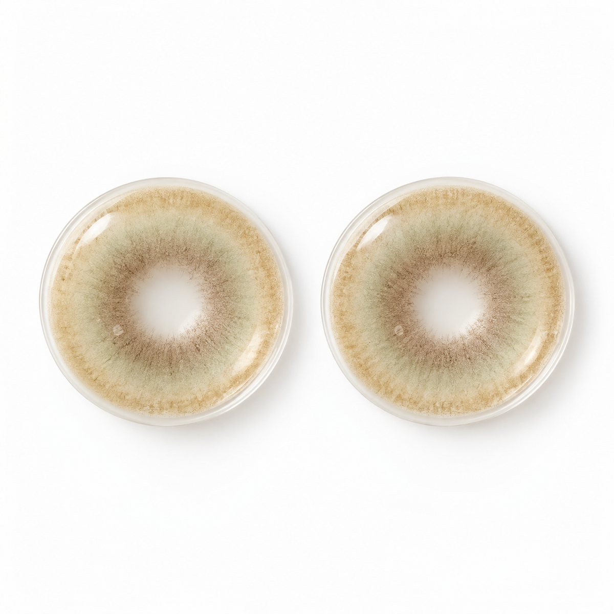 Champagne Olive Velvet Gradient colored contact lenses pair - lens design