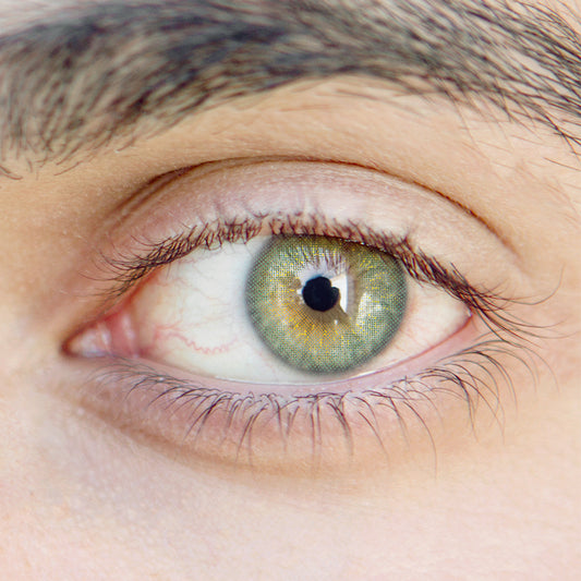 Men' Diamond Tear Green | Moxielens Botanical Haze Colored Contacts -- Botanical Haze colored contacts | Moxielens