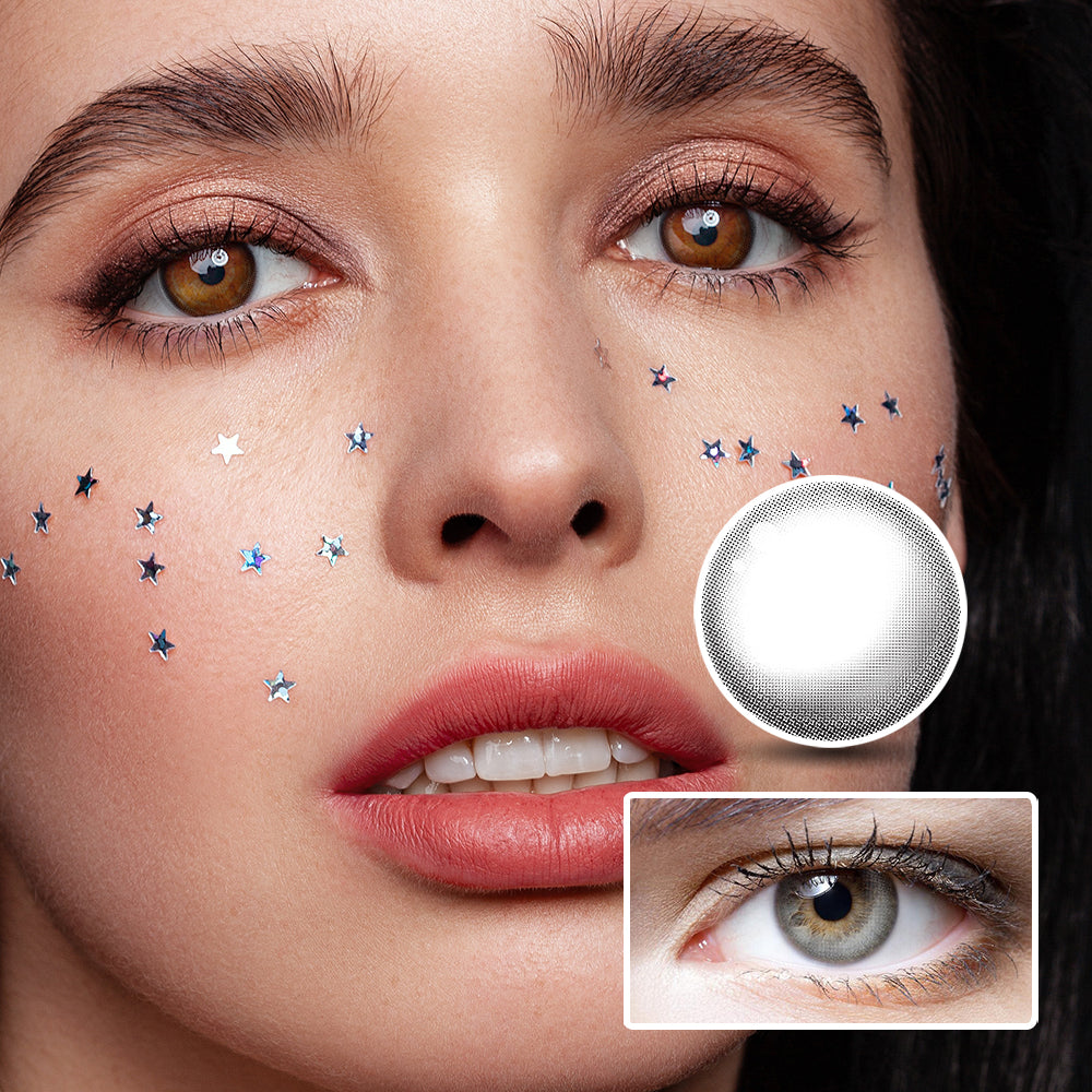 Moon Half Highlight Gray colored contact lenses