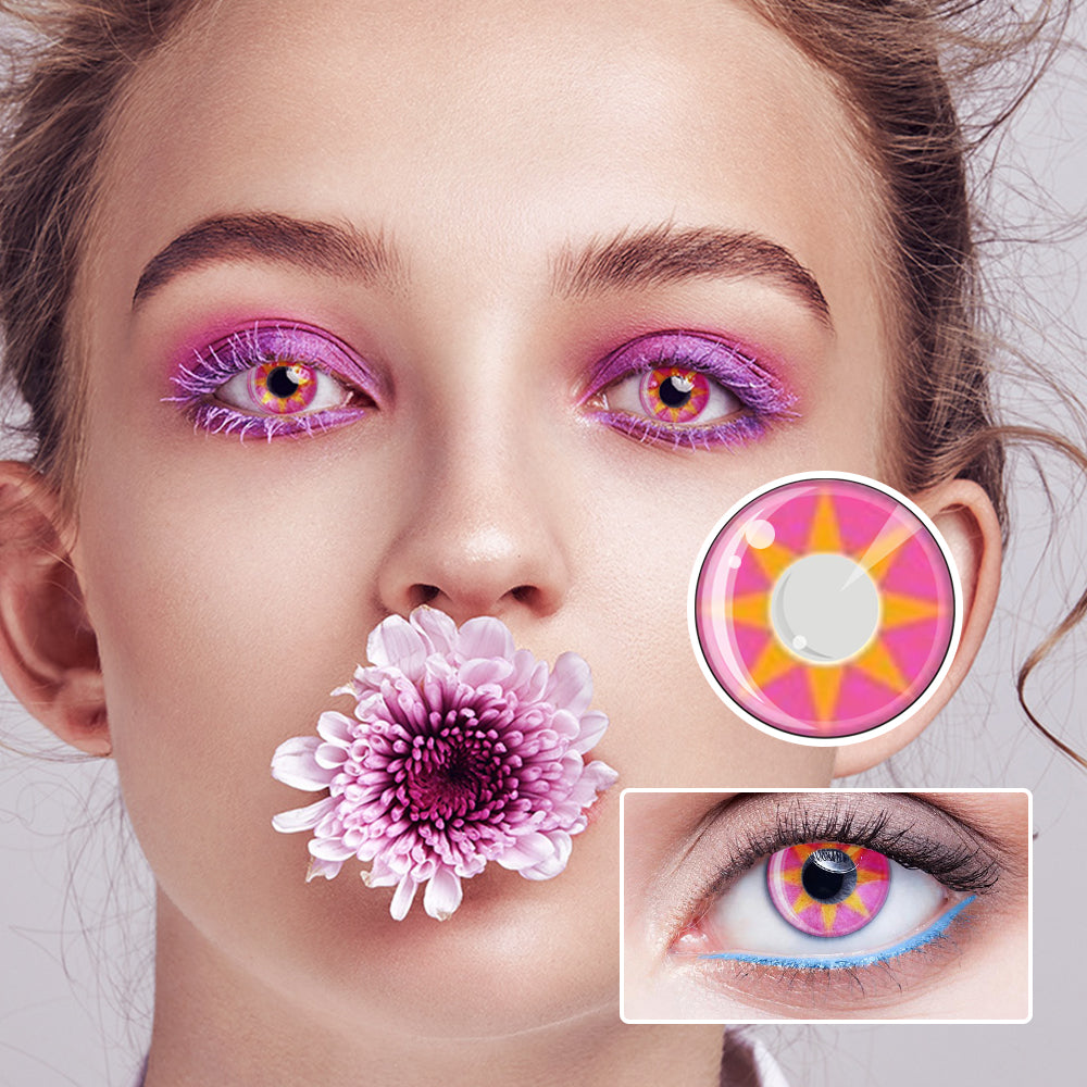 Pink Stars | Moxielens Rosy Bloom Colored Contacts -- Rosy Bloom colored contacts | Moxielens