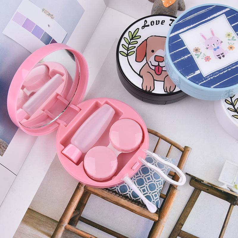 Round acrylic patch cute dog contact lens case colored contact lenses