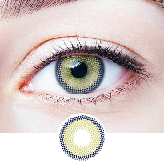 lemon Green colored contact lenses