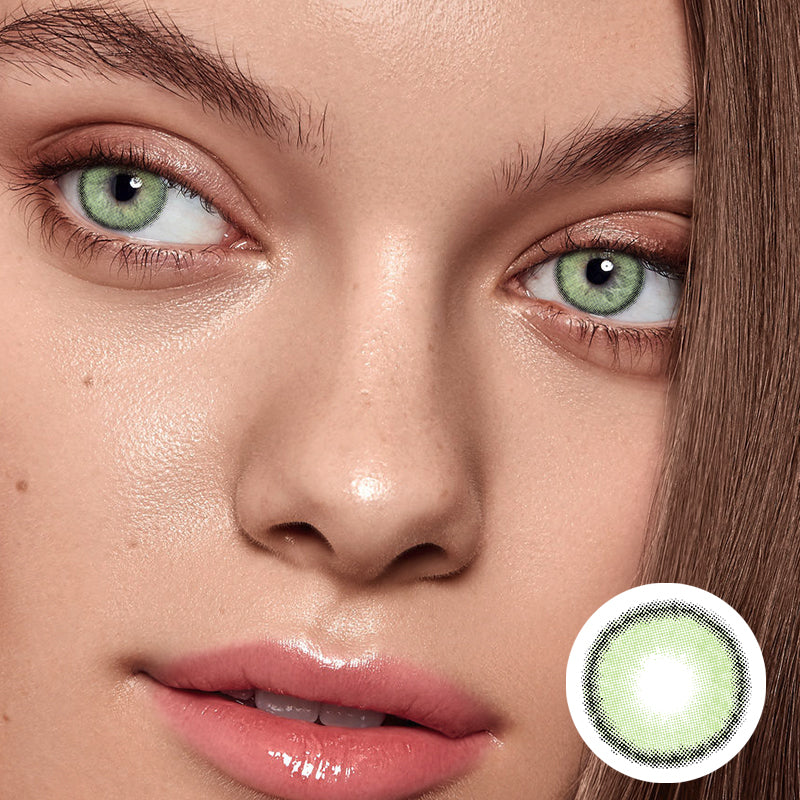 LI Wu Green | Moxielens Botanical Haze Colored Contacts -- Botanical Haze colored contacts | Moxielens