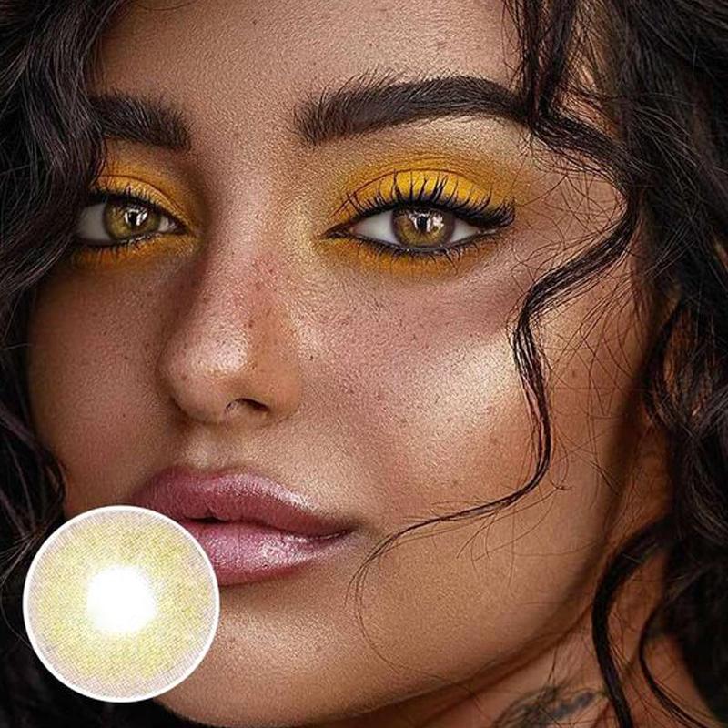 Star light yellow (12 months) cosmetic colored contact lenses