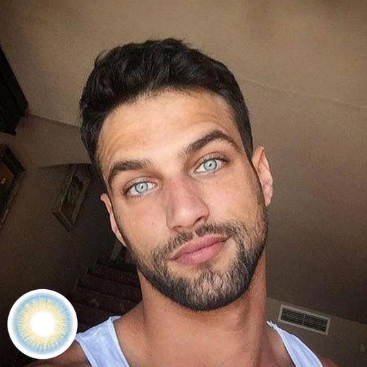 Men's blue (12 months) colored contact lenses