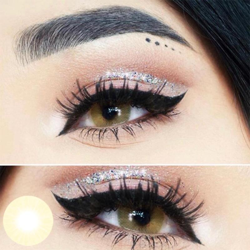 Natural light yellow (12 months) colored contact lenses