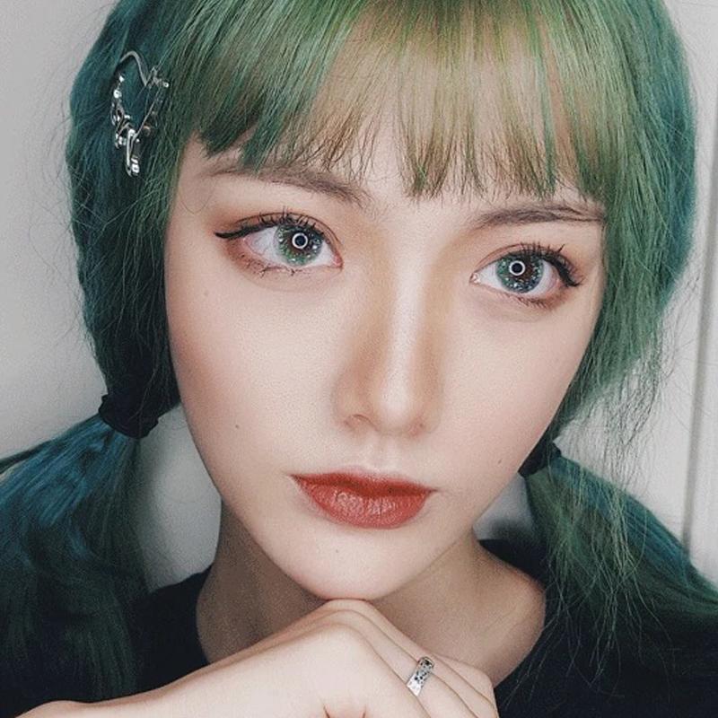 cosplay green wizard fairy green shiny (12 months) colored contact lenses