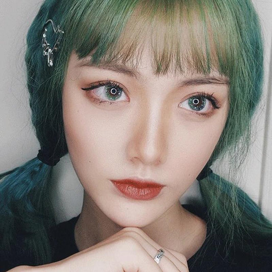 cosplay green wizard fairy green shiny (12 months) colored contact lenses
