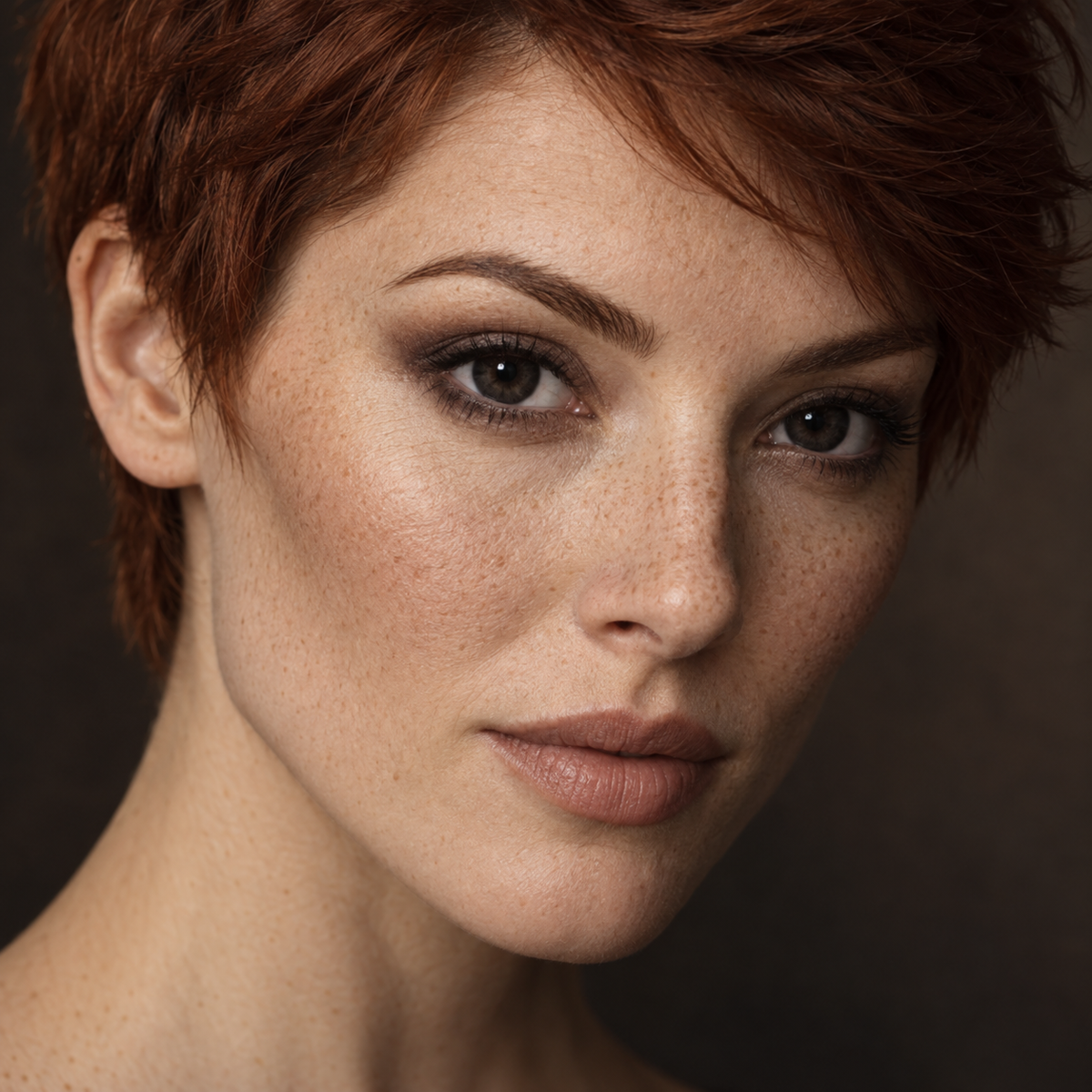 Obsidian Espresso Smoky Melt colored contacts on model - cashmere smoke editorial