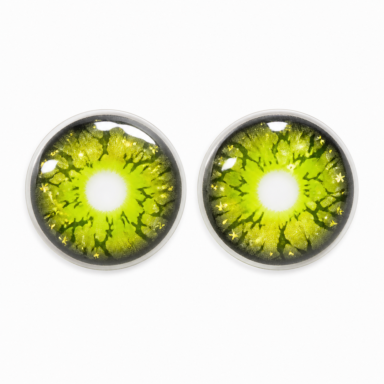 Acid Chartreuse Constellation colored contact lenses pair - lens design