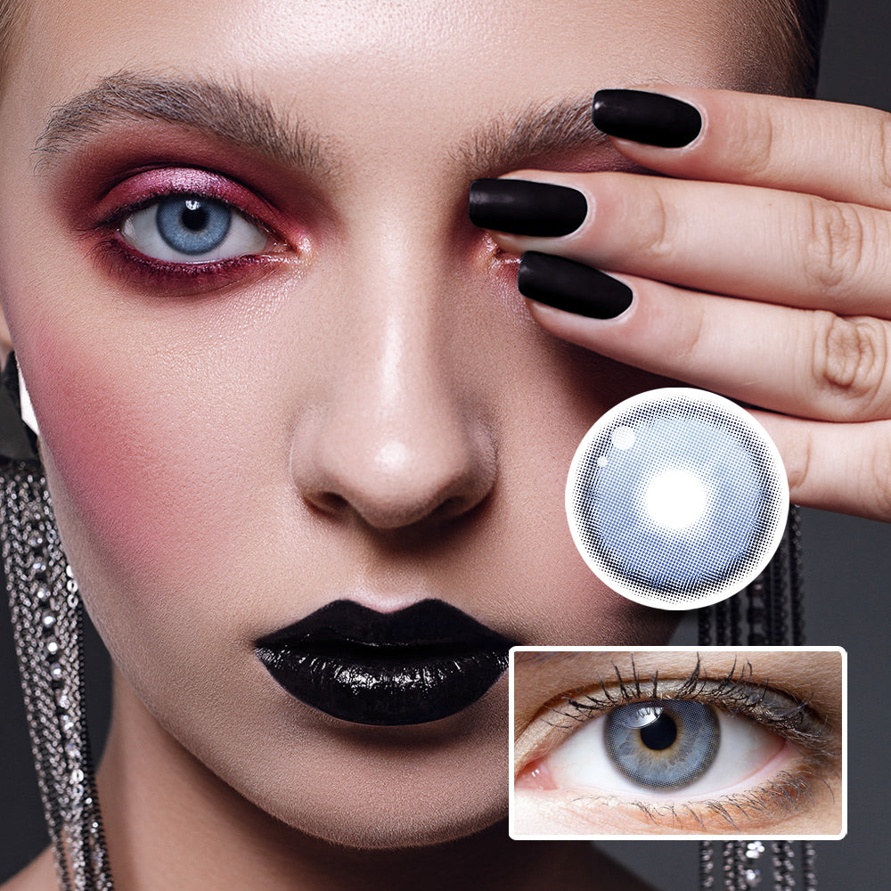Empty Mountain Base Blue colored contact lenses