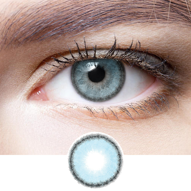 Mint Blue colored contact lenses