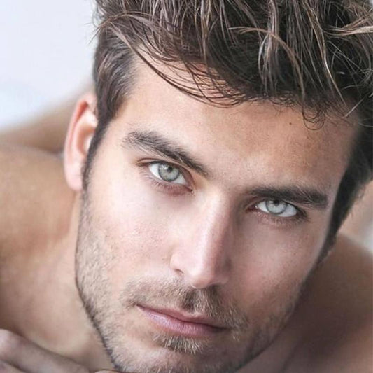 Men's transparent prescription (12 months) colored contact lenses