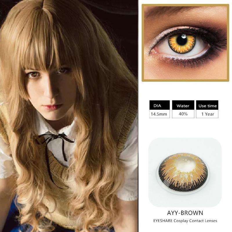 Halloween flame yellow (12 months) cosmetic colored contact lenses