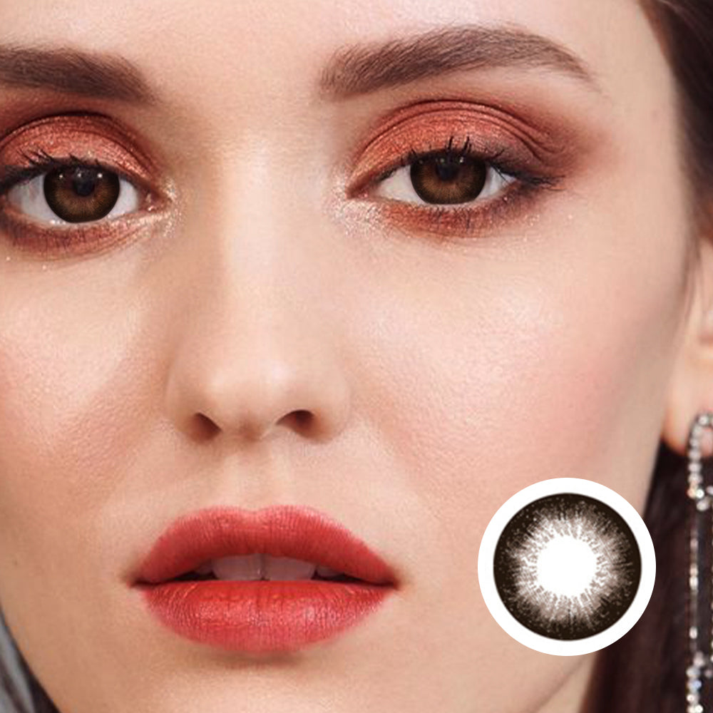 Cocoa Milk Coffee colored contact lenses by Moxielens