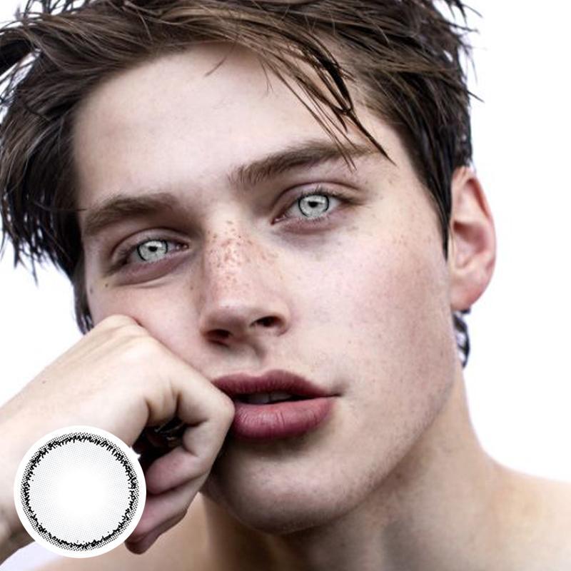 Men's white (12 months) colored contact lenses
