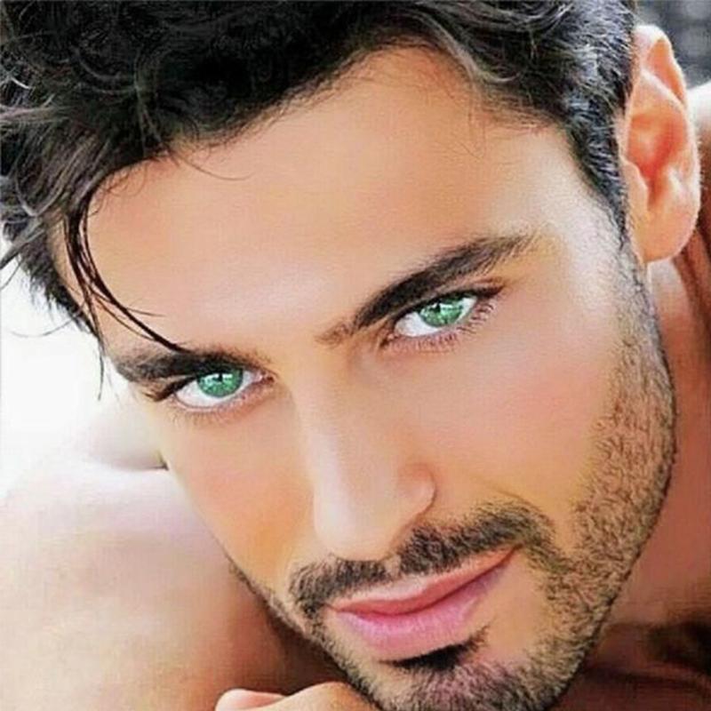 Men's bright green contact lenses (12 months) invisible eyes colored contact lenses