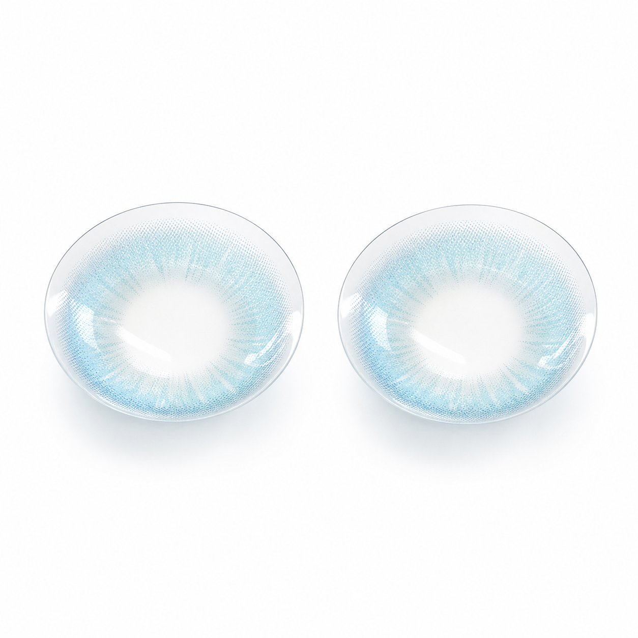 Aqua Glass Halo Blue colored contact lenses pair - lens design