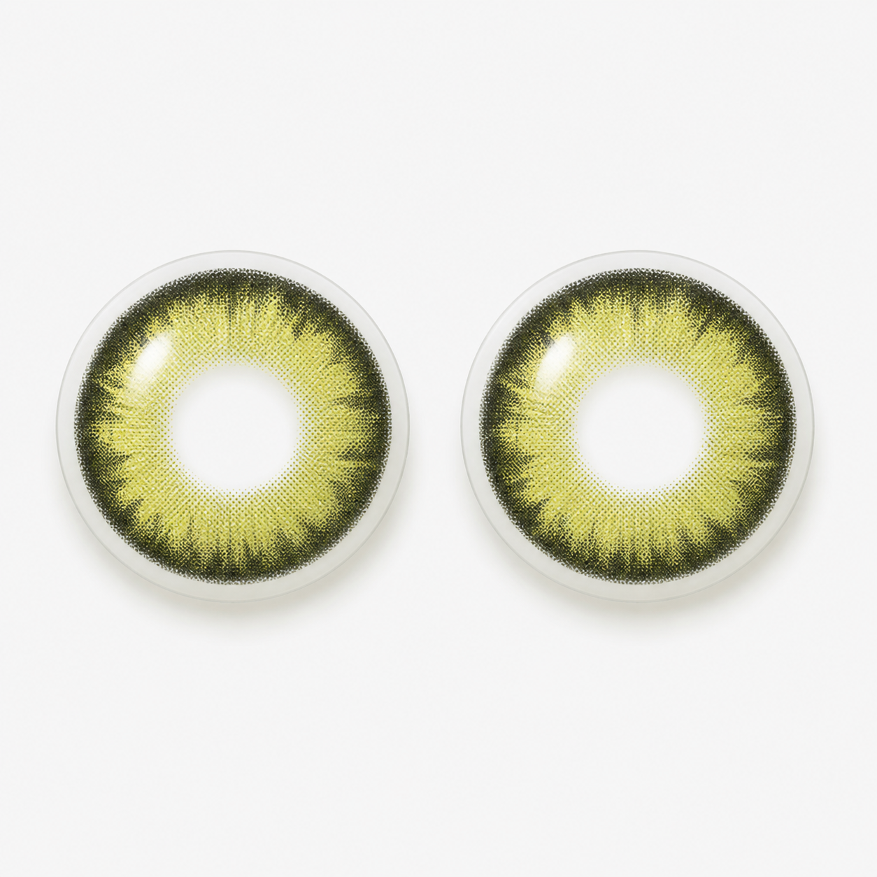 Khaki colored contact lenses pair - lens design