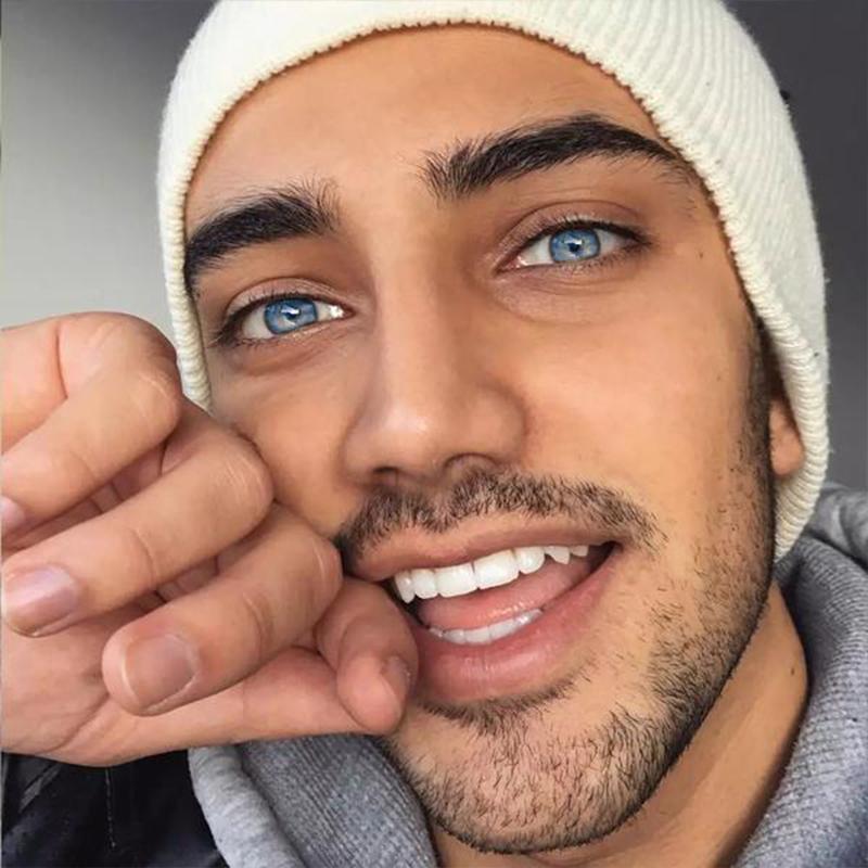 Men's deep sea blue (12 months) colored contact lenses