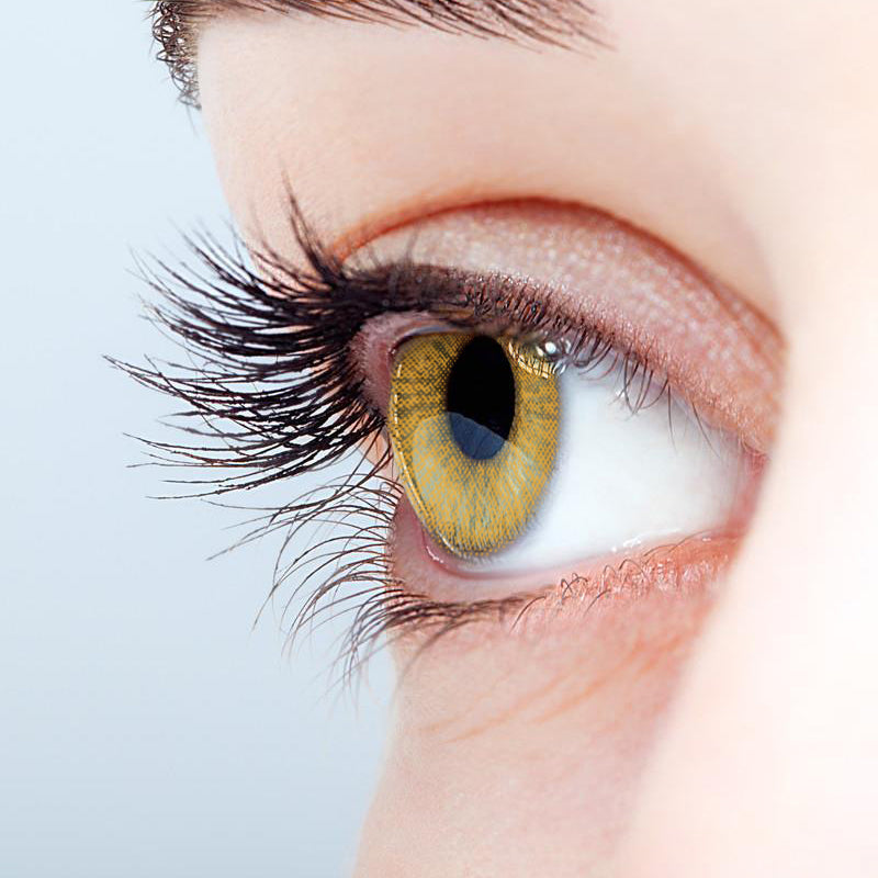Peach Brown colored contact lenses