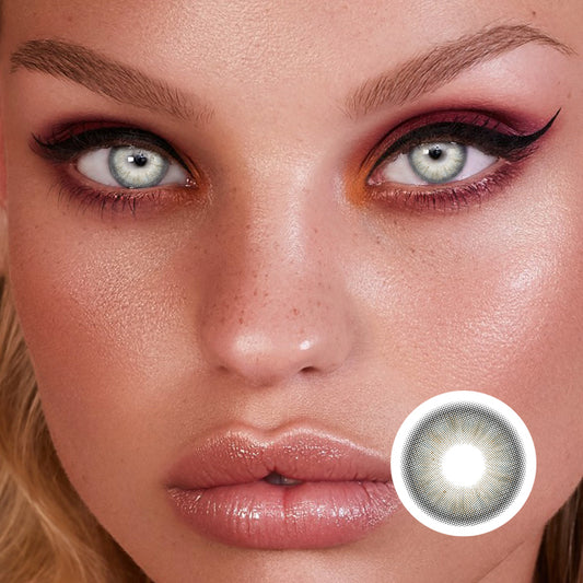 Dark Grid Secret-Grey colored contact lenses by Moxielens