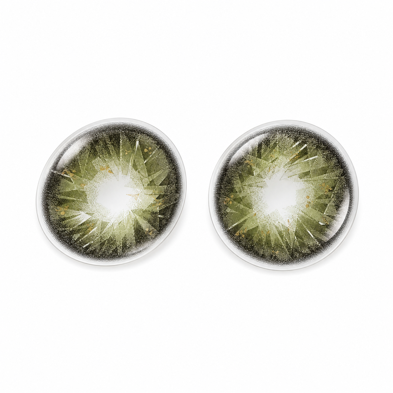 Mosslight Shard Green colored contact lenses pair - lens design