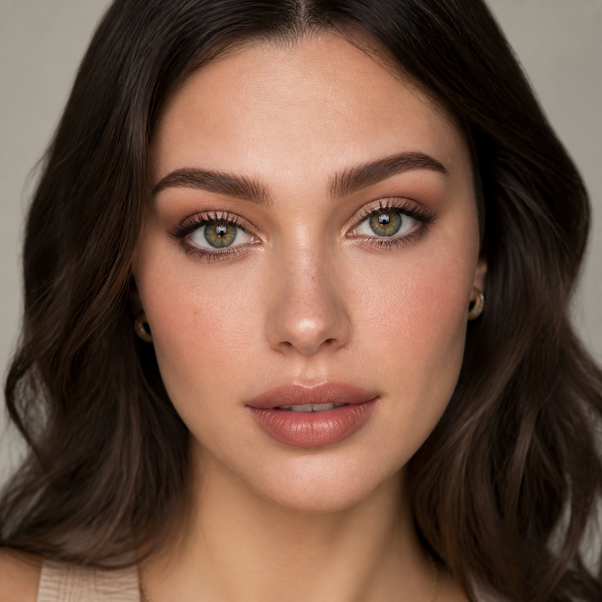 Rio Brown colored contacts on model - Rio garden daylight beauty