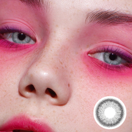 Baili Grey colored contact lenses by Moxielens