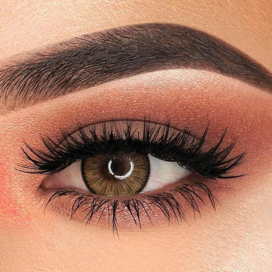 Fluorescent Brown Prescription (12 Month) colored contact lenses