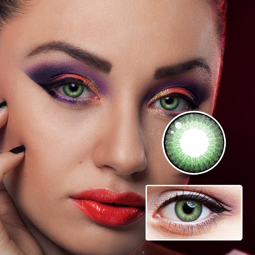 Honey Nut Green colored contact lenses