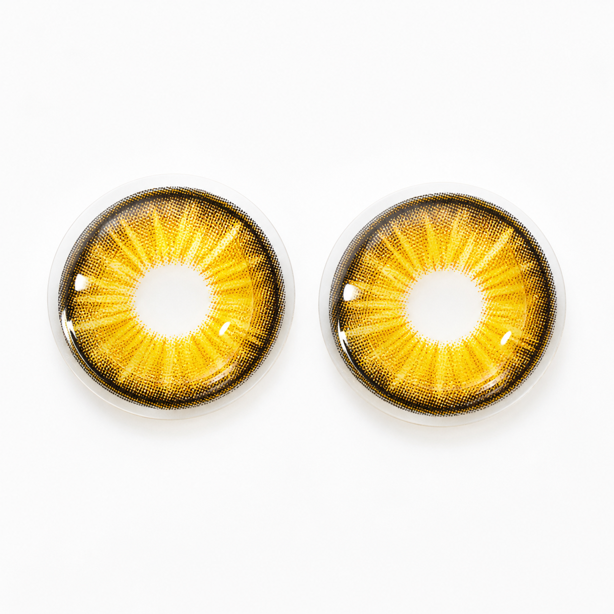 Solar Star Gold colored contact lenses pair - lens design