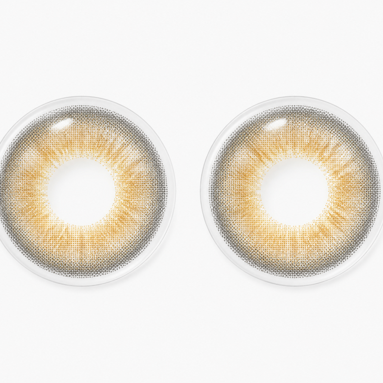 Himalaya Honey Brown colored contact lenses pair - lens design