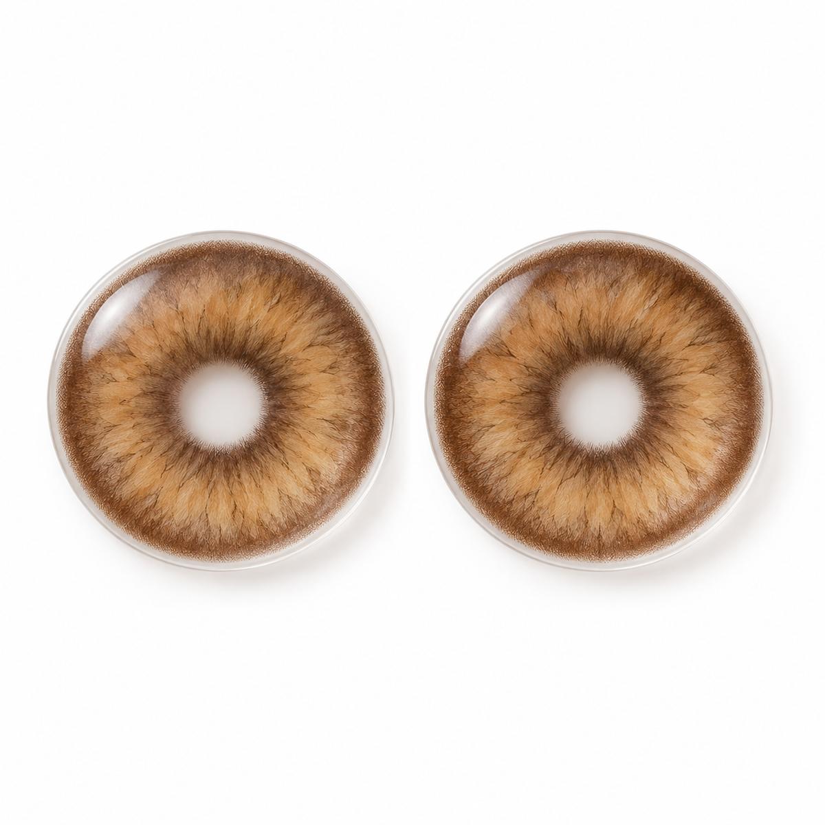 Toasted Pecan Petal Brown colored contact lenses pair - lens design