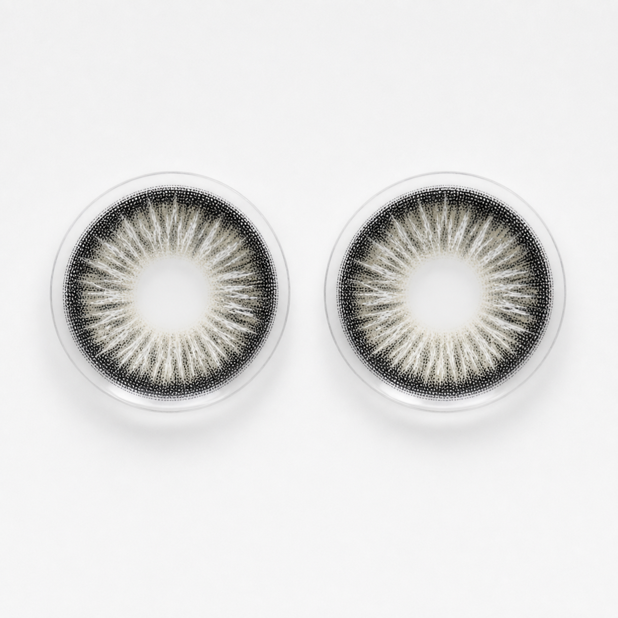 Snowfall Ice Gray colored contact lenses pair - lens design