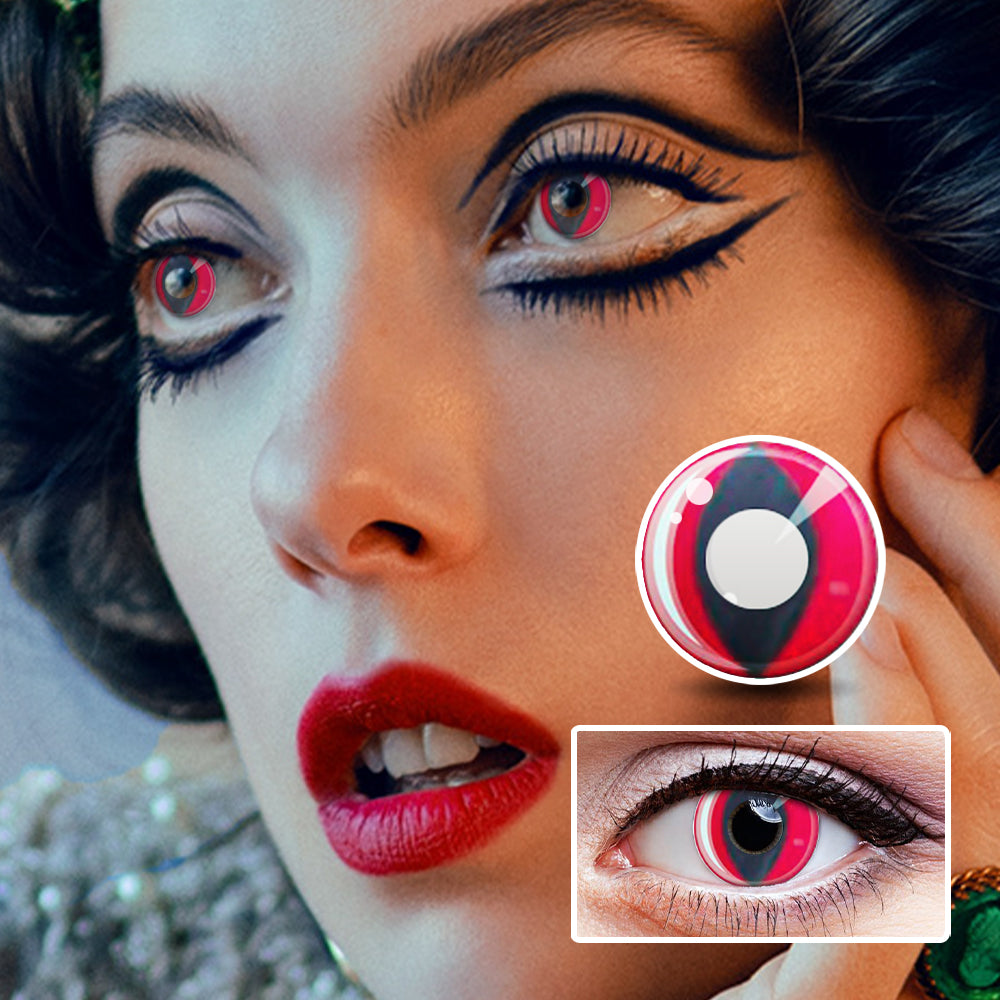 Blood Red Cat's Eye colored contact lenses by Moxielens