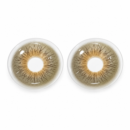Amber Lace Hazel colored contact lenses pair - lens design