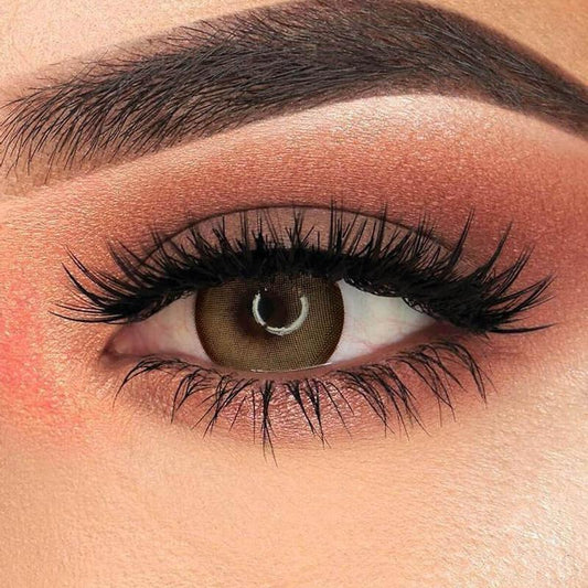 [1 Piece] Mochi Brown Prescription (12 Month) colored contact lenses
