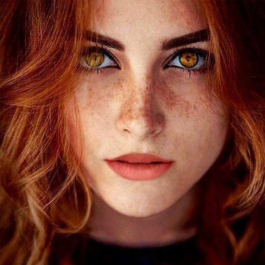 Natural flame color (12 months) colored contact lenses