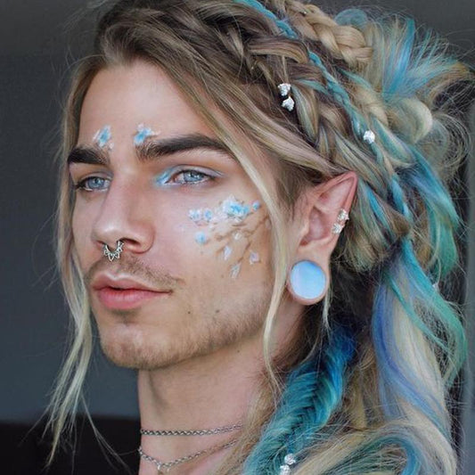 Cosplay Men's Fairy Blue colored contact lenses by Moxielens