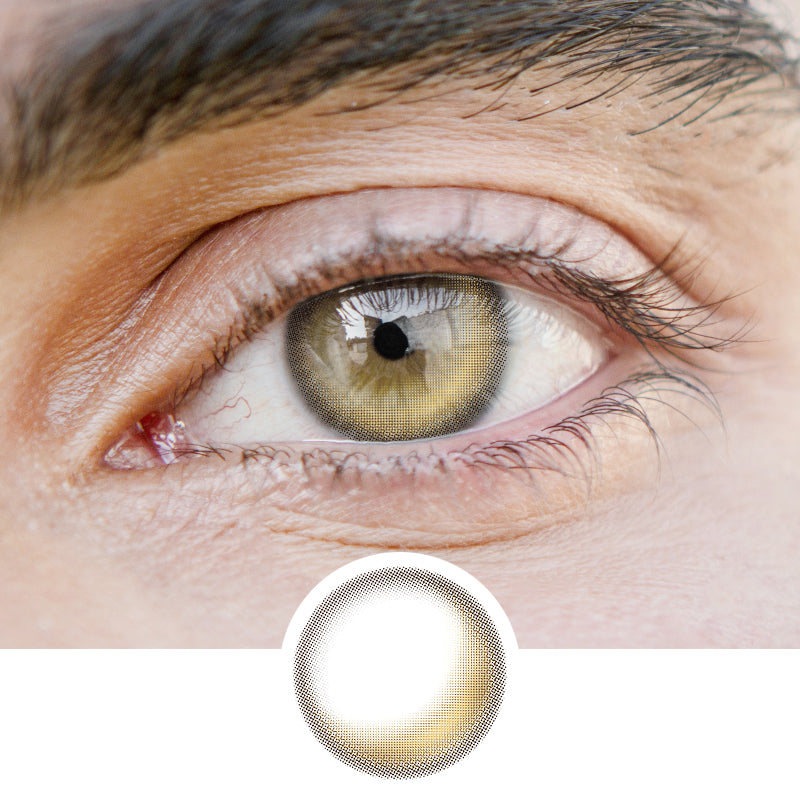 Men' Lunar Semi-Glossy Brown | Moxielens Earth Glow Colored Contacts -- Earth Glow colored contacts | Moxielens
