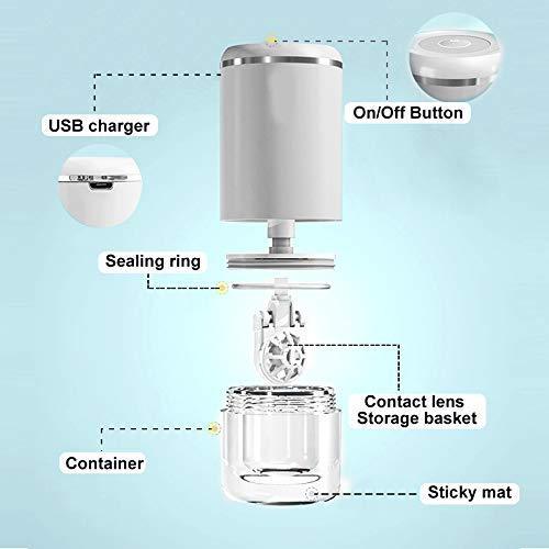 Ultrasonic contact lens cleaner, smart cleaner for soft and rigid contact lenses, white colored contact lenses
