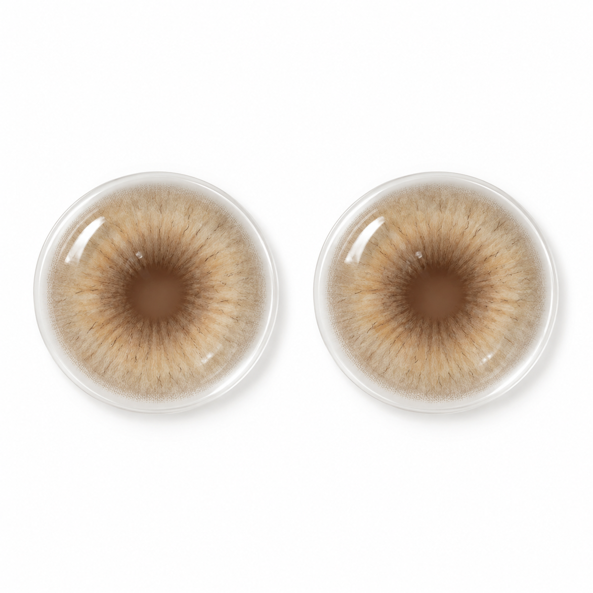 Oatmilk Hazel Silk Blend colored contact lenses pair - lens design