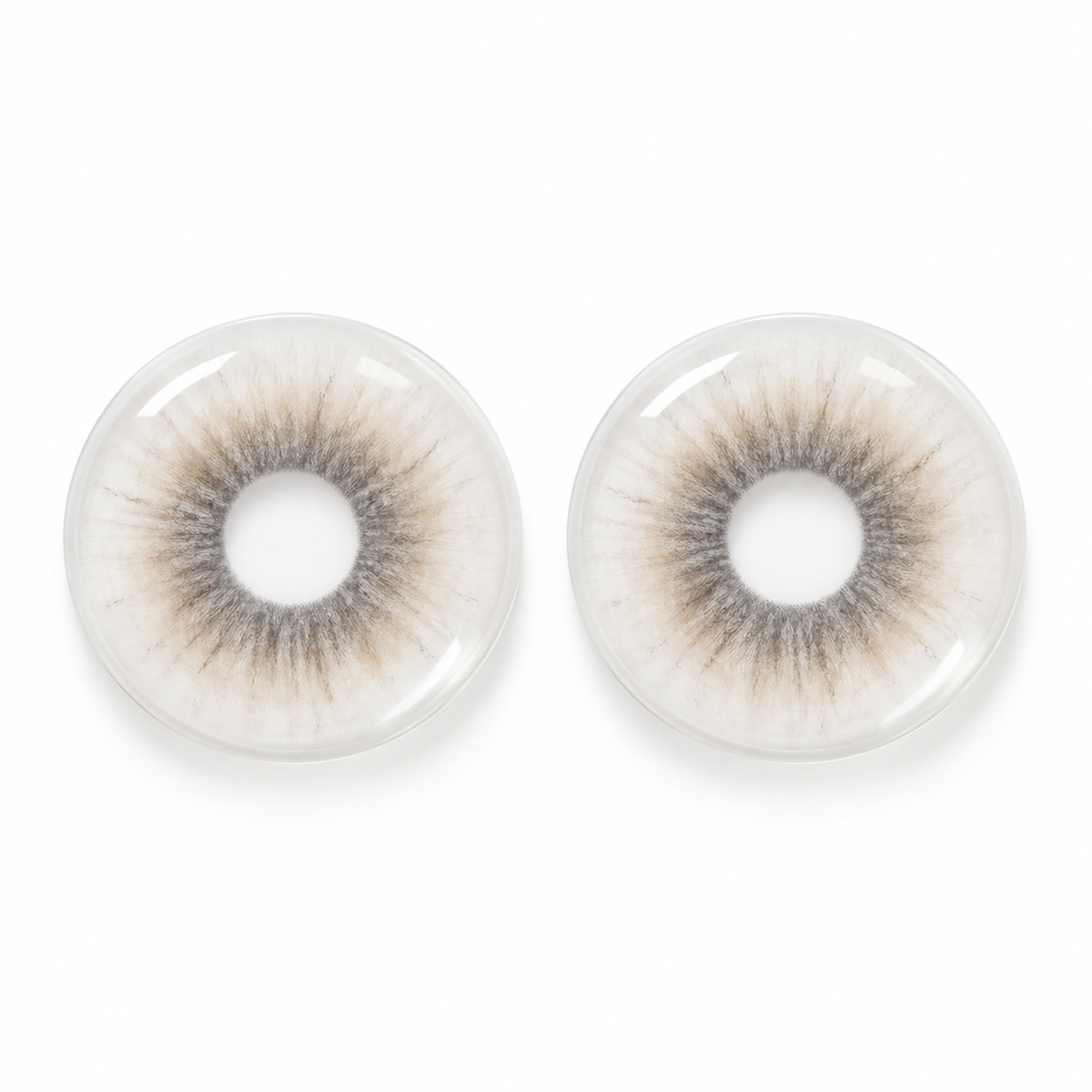 Porcelain Pearl White Fade colored contact lenses pair - lens design