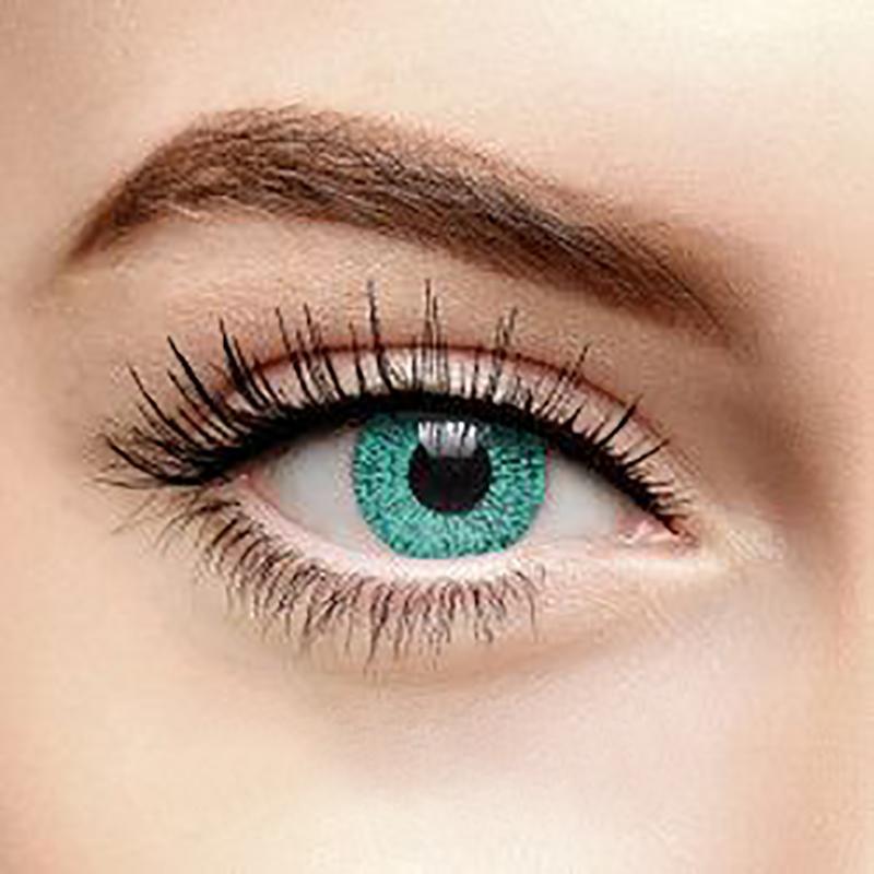 Shiny fireworks green (12 months) colored contact lenses